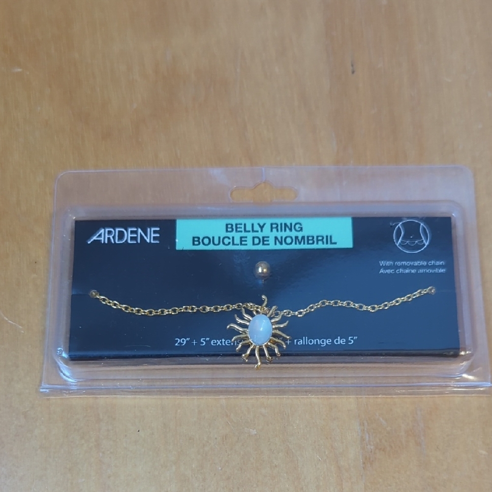 ArdeneSunburst Belly Ring with Gem